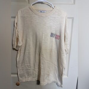 Zara men’s XL Beige short sleeve shirt